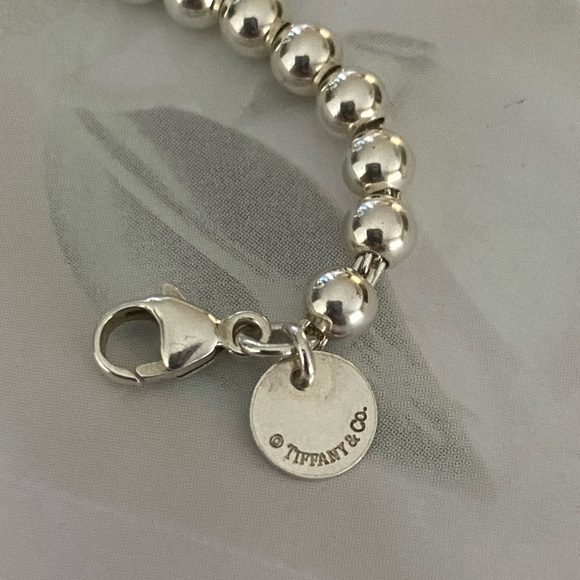 “Return to Tiffany & Co” Round Sterling Silver Beaded Bracelet With Heart Tag!!! - Picture 14 of 17